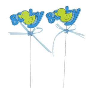 Topper para tarta de nacimiento - Azul Bebé (12 uds.)