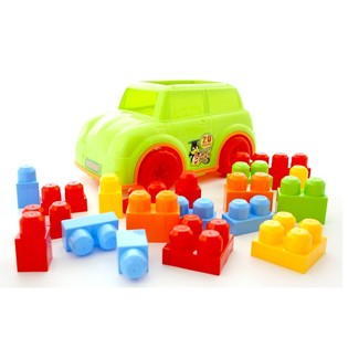 Coche de juguete con grandes bloques de construcción (2 uds.)