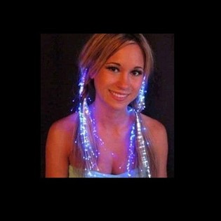 Mechón de Pelo con Luz LED y Mariposa (Pack de 3)