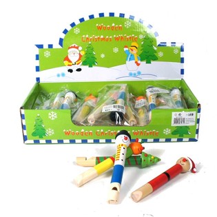 Silbatos de madera navideños alegres (24 uds.)