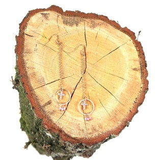 Pendientes estilo Ibiza con cruz (1 ud.)