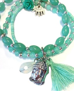 Pulsera Estilo Ibiza Buda Menta (1 ud.)