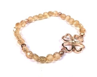 Pulsera Estilo Ibiza Taupe Tr&eacute;bol (1 ud.)