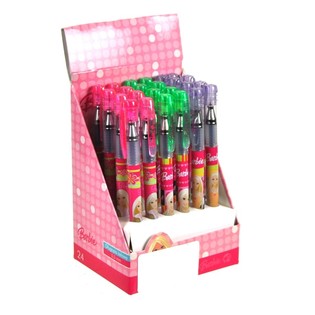 Bol&iacute;grafos de gel Barbie en expositor (24 uds.)