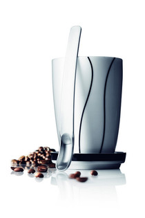 MENU BLACK CONTOUR TAZA TÉRMICA GRANDE CON PLATO Y CUCHARA PARA LATTE (1 ud.)