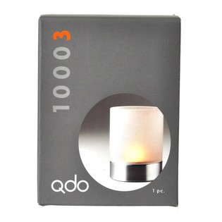 QDO - Portavelas Hurricane Acero Inox / Vidrio Mate (1 ud.)
