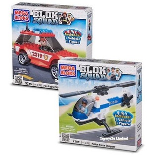 MEGA BLOKS - SUV DE PATRULLA DE BOMBEROS Y HELICÓPTERO POLICIAL (2 uds.)