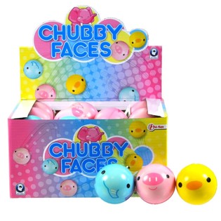 Pelotas de espuma con caras de animales divertidas en expositor 6 cm (24 uds)