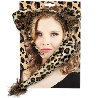 SET DE LEOPARDO - DIADEMA Y COLA (6 uds.)