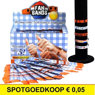 ***CHOLLO*** PULSERAS FAN HOLANDA EN EXPOSITOR (160 uds.)