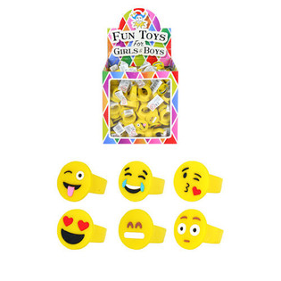 Anillos infantiles modelo: Smiley en expositor (156 uds.)
