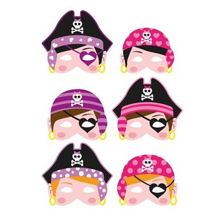 MÁSCARAS DE PIRATA DE GOMA EVA - NIÑAS (24 uds.)