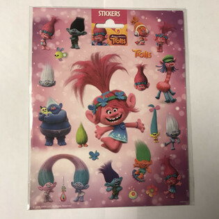 HOJAS DE PEGATINAS TROLLS GRANDES, 20x16 cm (10 uds.)