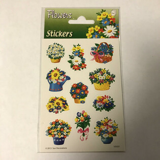 Lámina de Pegatinas: Flores, 16 x 9 cm (10 uds.)