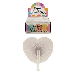 ABANICO DE MANO BLANCO EN FORMA DE CORAZ&Oacute;N (36 uds.)