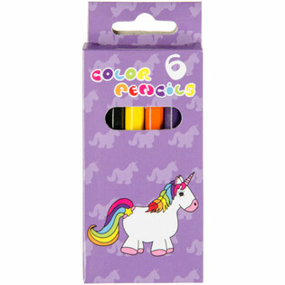 SET DE 6 L&Aacute;PICES DE COLORES - UNICORNIO (24 uds.)