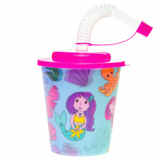Vaso para Bebidas / Helado con Pajita – Sirena (12 uds.)