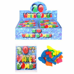 Expositor con 48 bolsas de globos de agua (20 unidades por bolsa)