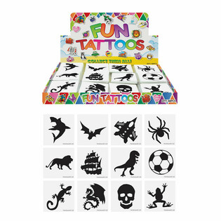 TATUAJES DIVERTIDOS - MODELO: NIÑOS, Paquetes de 12 Tatuajes EN EXPOSITOR (48 uds.)