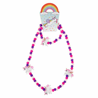 Set de Collar y Pulsera de Unicornio de Madera para Niños (48 uds.)