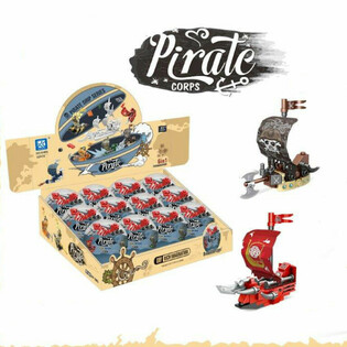 Bloques de Construcción de Barco Pirata en Bola Sorpresa - Display (12 uds.)