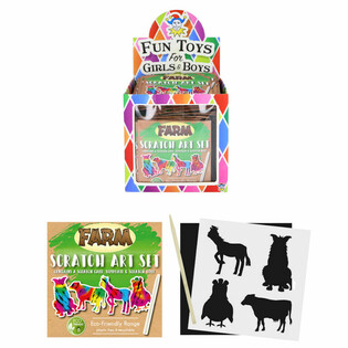 ECO FRIENDLY - PAPEL RASCABLE COLORES MÁGICOS - ANIMALES DE LA GRANJA EN EXPOSITOR (108 uds.)