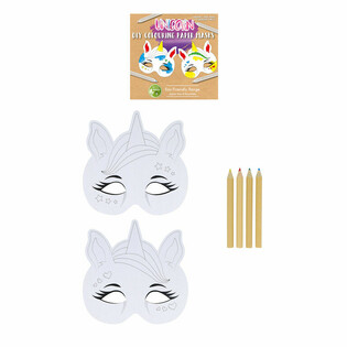 ECO FRIENDLY - Colorea tus propias máscaras de unicornio (12 sets)
