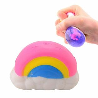 Pelota Antiestrés de Unicornio Arcoíris en Expositor (12 unidades)