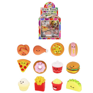 CAJA SORPRESA SQUISHY - FIGURAS FAST FOOD - EN EXPOSITOR (60 uds.)