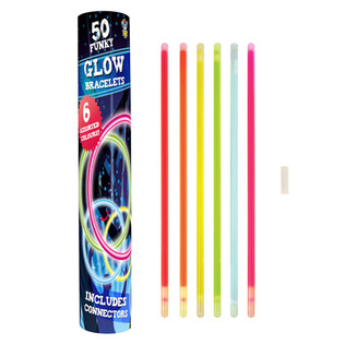 Pulseras Luminosas Glow - 50 Unidades por Tubo (Expositor de 12)