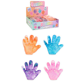 Mano antiestrés Squeeze Hand - Colores mezclados - en Expositor (12 uds.)