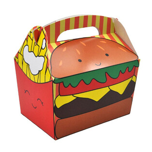 CAJA DE MENÚ MODELO: HAMBURGUESA Y PATATAS - Dim 18.5x12x19 CM - FOODBOX - KIDSBOX (24 uds.)