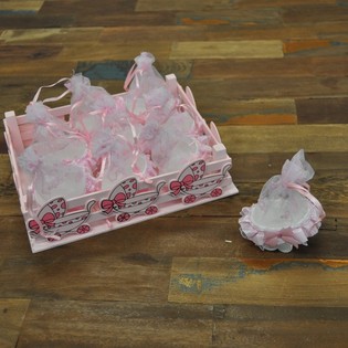 Caja Decorativa con 9 Cochecitos de Bebé de Decoración - Rosa