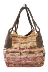 Ref: 97719B - Bolso de brocado B-FAIR grande marrón (1 ud)